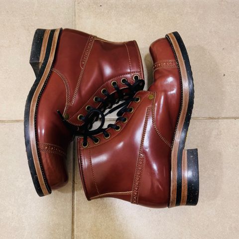 View photo of Kiattoko Old Boy in Shinki Cognac Shell Cordovan