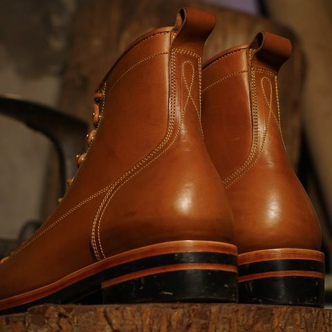 View photo of Fortis Boots Monkey Boots in Badalassi Carlo Cognac Minerva