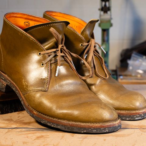 Oldspeed MFG Chukka in Wickett & Craig Olive Traditional Harness