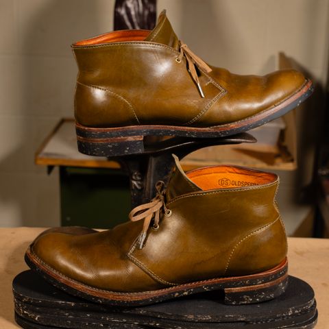 Oldspeed MFG Chukka in Wickett & Craig Olive Traditional Harness