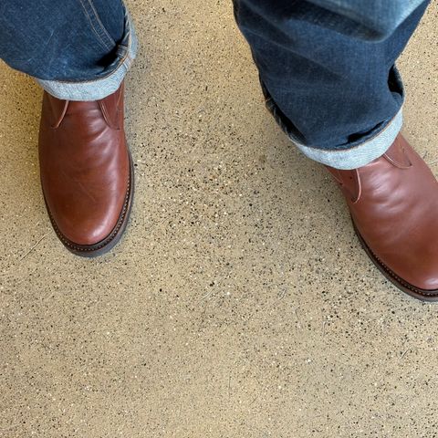 Eastman Leather Tanker Boots in Russet Brown Horsehide
