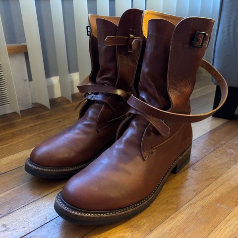 Eastman Leather Tanker Boots in Russet Brown Horsehide