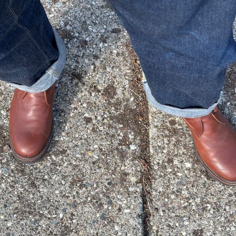 Eastman Leather Tanker Boots in Russet Brown Horsehide