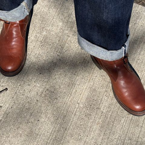Eastman Leather Tanker Boots in Russet Brown Horsehide
