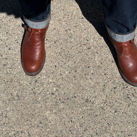 Eastman Leather Tanker Boots in Russet Brown Horsehide