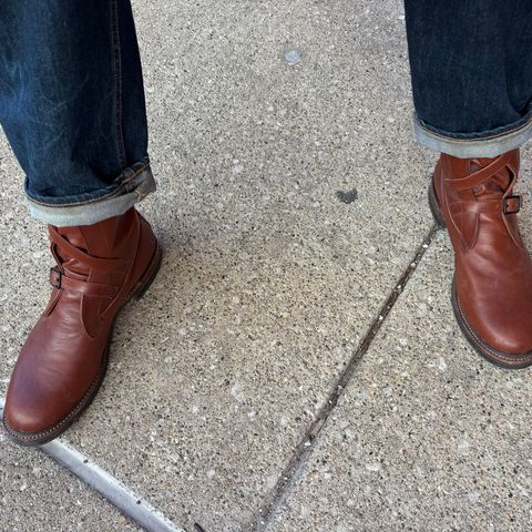 Eastman Leather Tanker Boots in Russet Brown Horsehide