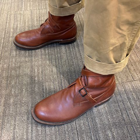 Eastman Leather Tanker Boots in Russet Brown Horsehide