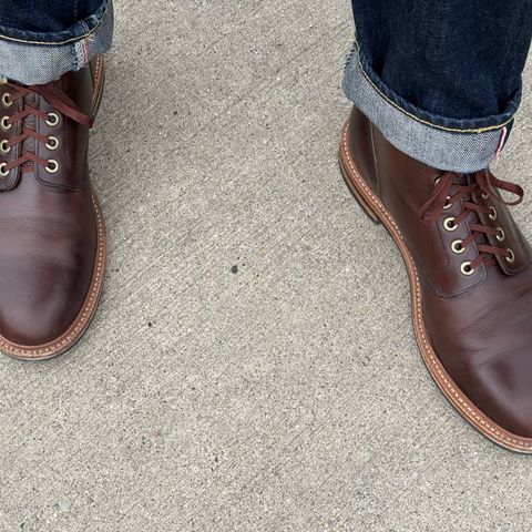 Grant Stone Diesel Boot in Horween Crimson Chromexcel