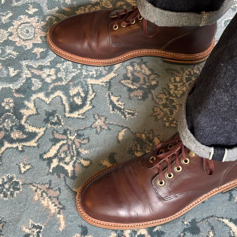 Grant Stone Diesel Boot in Horween Crimson Chromexcel