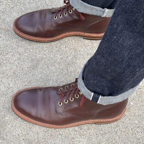Grant Stone Diesel Boot in Horween Crimson Chromexcel