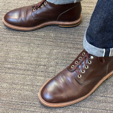 Grant Stone Diesel Boot in Horween Crimson Chromexcel