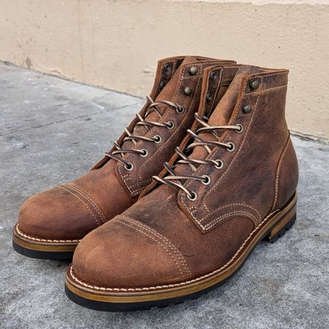 Truman Cap Toe Boot in Gallun Cognac Teton Stag