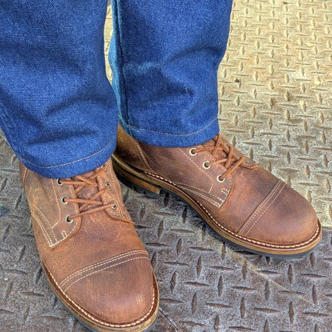 Truman Cap Toe Boot in Gallun Cognac Teton Stag