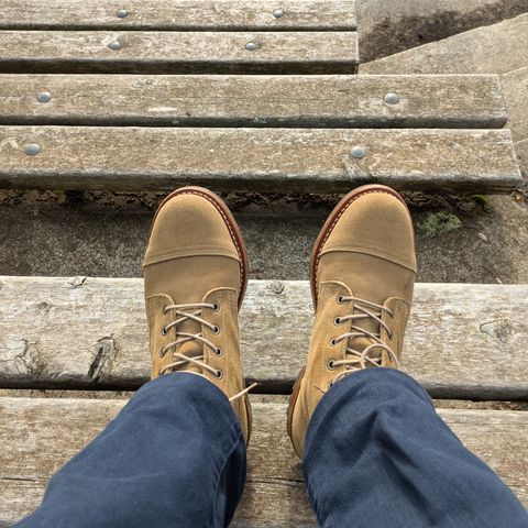 Truman Cap Toe Boot in Coyote Roughout