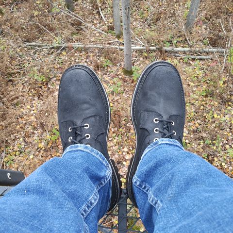 Tricker's Burford Country Boot in C.F. Stead Black Waxy Commander Suede