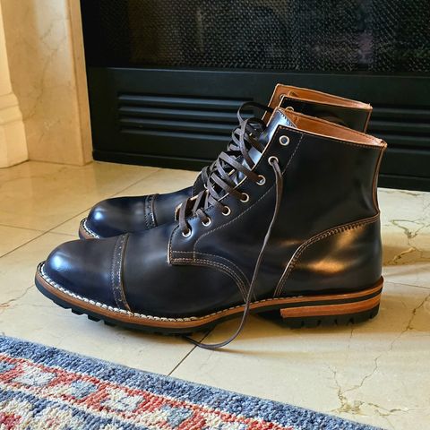 Truman Service Boot in Rocado Navy Shell Cordovan