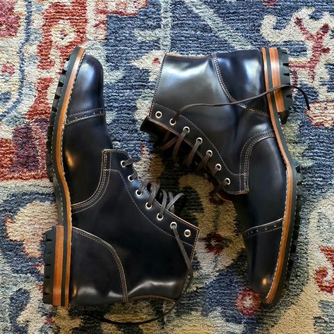 Truman Service Boot in Rocado Navy Shell Cordovan