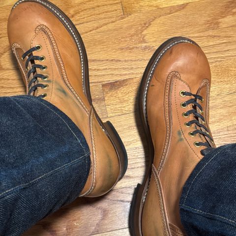 View photo of John Lofgren Donkey Puncher Boots in Badalassi Carlo Vegetable Tanned