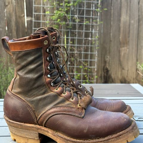 Frank's Ryker AT in Wickett & Craig Russet Glazed Traditional Harness & Spruce Duck Canvas