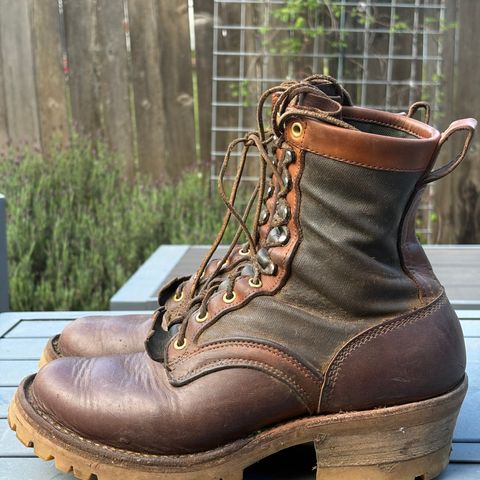 Frank's Ryker AT in Wickett & Craig Russet Glazed Traditional Harness & Spruce Duck Canvas