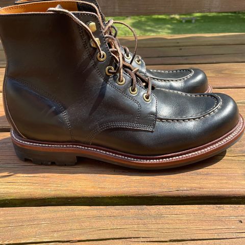 Grant Stone Brass Boot in Horween Black Chromexcel