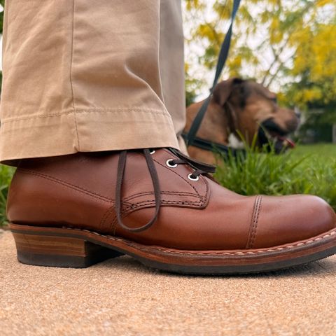 White’s Boots x Franklin & Poe Semi-Dress in Horween British Tan Chromexcel