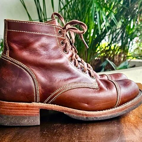 Willie's Handmade Boots Cap Toe Service Boot in Horween Brown Chromexcel