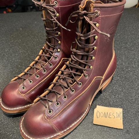 View photo of Frank's Boots Monkey Boot in Horween Burgundy Chromexcel