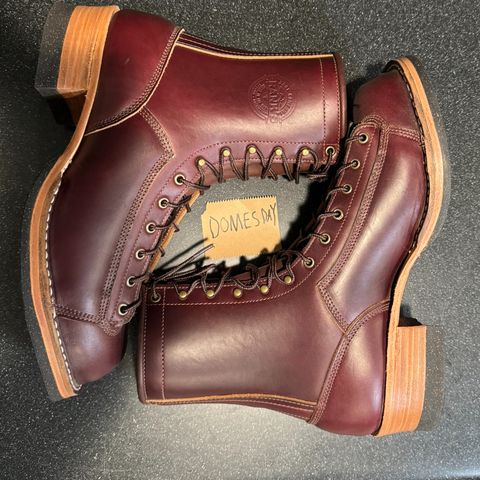 View photo of Frank's Boots Monkey Boot in Horween Burgundy Chromexcel