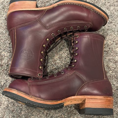 View photo of Frank's Boots Monkey Boot in Horween Burgundy Chromexcel