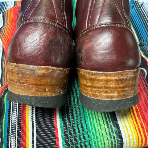 View photo of Frank's Boots Monkey Boot in Horween Burgundy Chromexcel