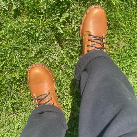 View photo of Truman Plain Toe Boot in British Tan Grizzly