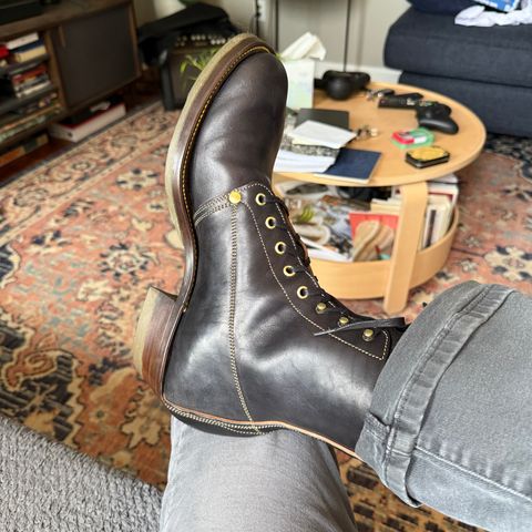 Unsung MTM Slog Boot in Maryam Toscanello Horsebutt Overdyed Black