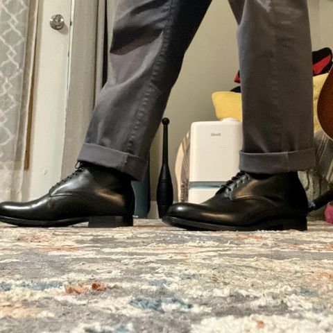Viberg Navvy Boot in Black Vocalou Calf