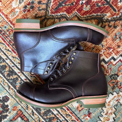 XBXS Miner Boots in Horween Dark Brown Waxed Flesh