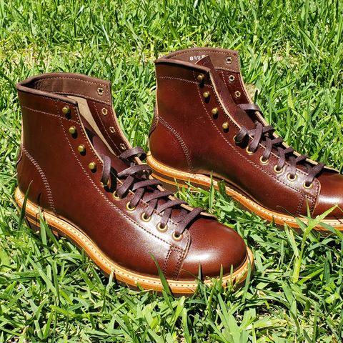 View photo of John Lofgren Monkey Boots in Shinki Timber Oiled Horsebutt