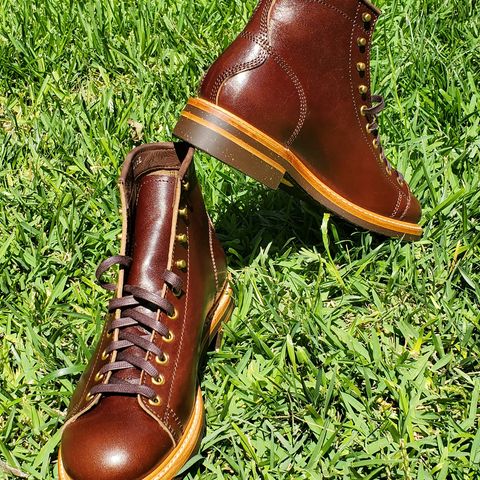 View photo of John Lofgren Monkey Boots in Shinki Timber Oiled Horsebutt