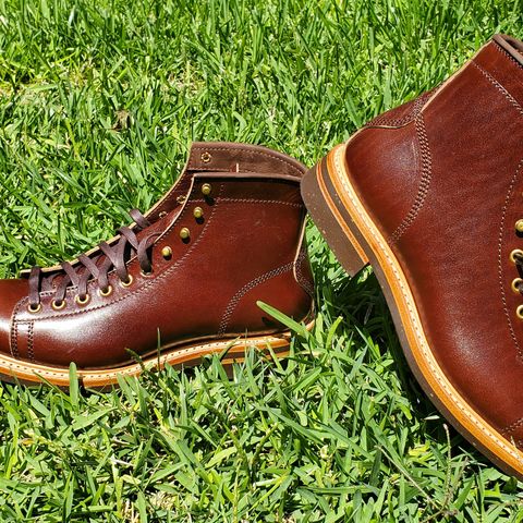 View photo of John Lofgren Monkey Boots in Shinki Timber Oiled Horsebutt