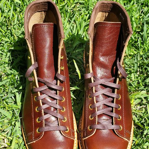 View photo of John Lofgren Monkey Boots in Shinki Timber Oiled Horsebutt