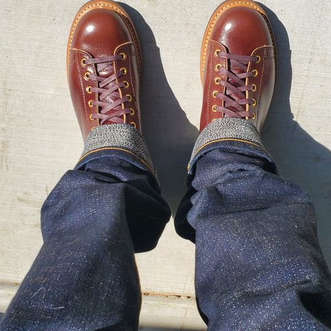 View photo of John Lofgren Monkey Boots in Shinki Timber Oiled Horsebutt