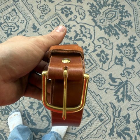 Lost Dutchman Leather The Belt in Wickett & Craig Russet Glazed Traditional Harness