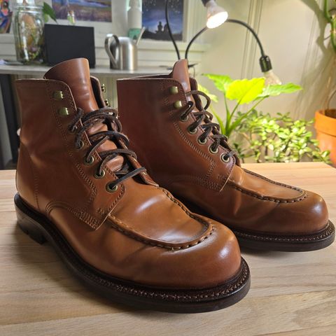 Grant Stone Brass Boot in Horween Honey Glazed Shell Cordovan