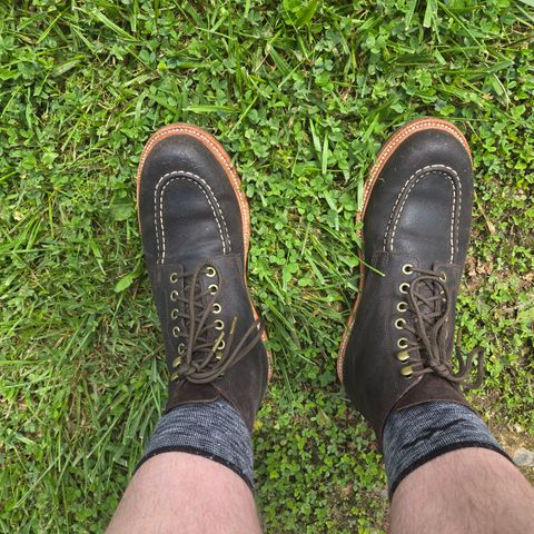 Grant Stone Brass Boot in C.F. Stead Earth Waxy Commander Suede