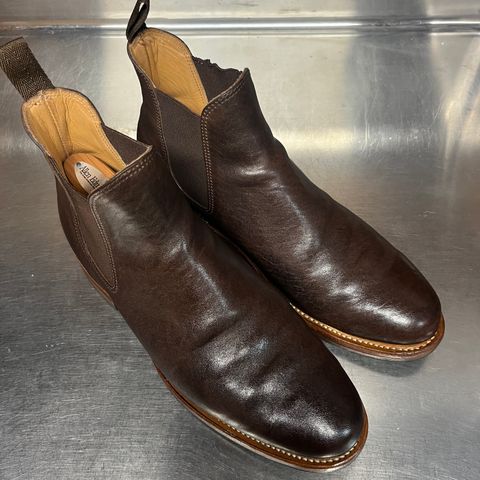 Viberg Chelsea in Dark Brown Washed Horsehide