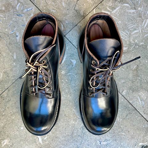 Viberg Service Boot in Horween Black Teacore Chromexcel