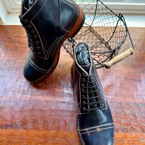 BLKBRD Luchador Service Boot in Maryam Navy Horsehide