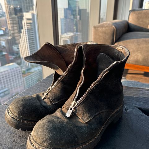 Guidi Nonnative x Undercover Center Zip Boots in Guidi Horse Roughout