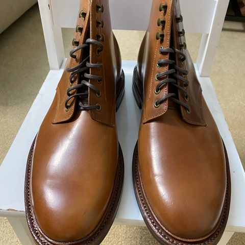Grant Stone Edward Boot in Horween Unglazed Natural Shell Cordovan