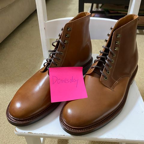 Grant Stone Edward Boot in Horween Unglazed Natural Shell Cordovan