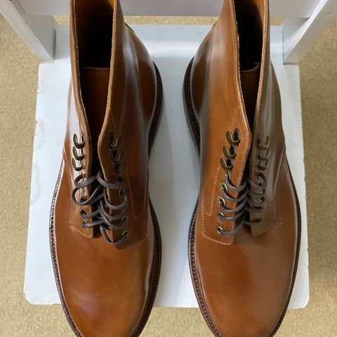 Grant Stone Edward Boot in Horween Unglazed Natural Shell Cordovan